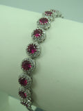Turkish Handmade Jewelry 925 Sterling Silver Ruby Stone Womens Bracelet
