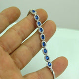 Turkish Handmade Jewelry 925 Sterling Silver Sapphire Stone Womens Bracelet