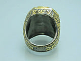Turkish Handmade Jewelry 925 Sterling Silver Emerald Stone Mens Rings