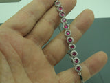 Turkish Handmade Jewelry 925 Sterling Silver Ruby Stone Womens Bracelet