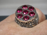 Turkish Handmade Jewelry 925 Sterling Silver Ruby Stone Mens Rings