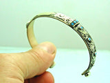 Turkish Handmade Jewelry 925 Sterling Silver Turquoıse Stone Mens Bangle