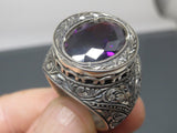 Turkish Handmade Jewelry 925 Sterling Silver Amethyst Stone Men's Rings