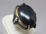 Turkish Handmade Jewelry 925 Sterling Silver Aventurine Stone Mens Rings