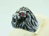 Turkish Handmade Jewelry 925 Sterling Silver Ruby Stone Mens Rings