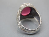 Turkish Handmade Jewelry 925 Sterling Silver Ruby Stone Mens Rings