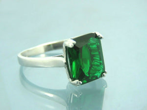 Turkish Handmade Jewelry 925 Sterling Silver Emerald Stone Womens Ring