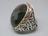 Turkish Handmade Jewelry 925 Sterling Silver Emerald Stone Mens Rings