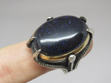 Turkish Handmade Jewelry 925 Sterling Silver Aventurine Stone Mens Rings