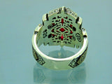 Turkish Handmade Jewelry 925 Sterling Silver Ruby Stone Mens Rings
