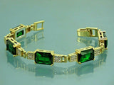 Turkish Handmade Jewelry 925 Sterling Silver Emerald Stone Womens Bracelet
