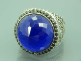 Turkish Handmade Jewelry 925 Sterling Silver Sapphire Stone Mens Rings