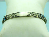 Turkish Handmade Jewelry 925 Sterling Silver Turquoıse Stone Mens Bangle