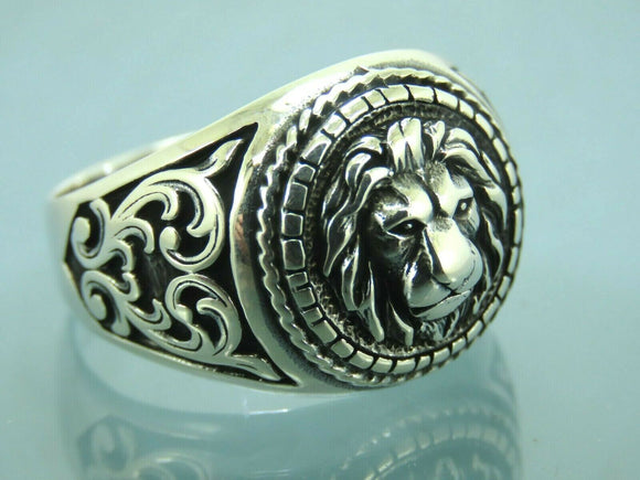 Turkish Handmade Jewelry 925 Sterling Silver Lion Design Men's Rings