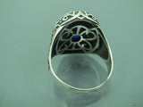 Turkish Handmade Jewelry 925 Sterling Silver Sapphire Stone Mens Rings