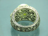 Turkish Handmade Jewelry 925 Sterling Silver Peridot Stone Men's Rings