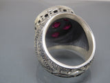 Turkish Handmade Jewelry 925 Sterling Silver Ruby Stone Mens Rings