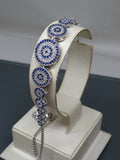 Turkish Handmade Jewelry 925 Sterling Silver Sapphire Stone Womens Bracelet
