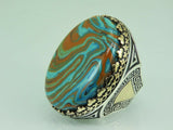 Turkish Handmade Jewelry 925 Sterling Silver Turquoise Stone Mens Rings