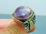 Turkish Handmade Jewelry 925 Sterling Silver Amethyst Stone Men's Rings