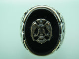 Turkish Handmade Jewelry 925 Sterling Silver Onyx Stone Mens Rings