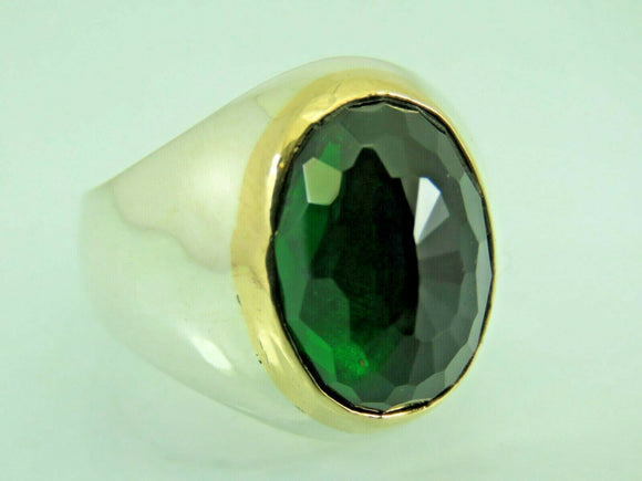 Turkish Handmade Jewelry 925 Sterling Silver Emerald Stone Mens Rings