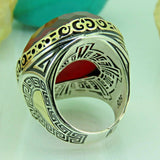 Turkish Handmade Jewelry 925 Sterling Silver Ruby Stone Mens Rings