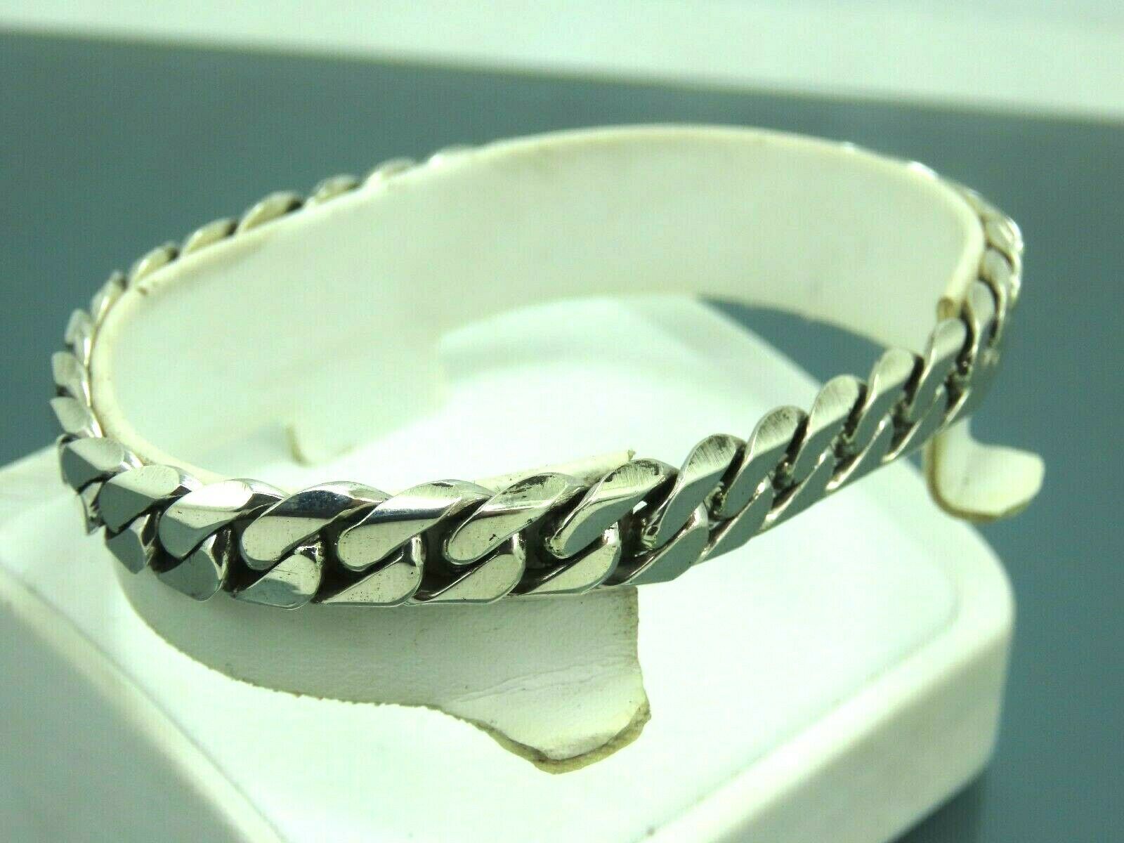 Men's Silver Bracelet Men's Silver Necklace Chain Bangle Gents Male