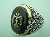 Turkish Handmade Jewelry 925 Sterling Silver Onyx Stone Mens Rings