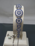 Turkish Handmade Jewelry 925 Sterling Silver Sapphire Stone Womens Bracelet