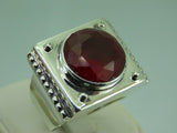 Turkish Handmade Jewelry 925 Sterling Silver Ruby Stone Mens Rings