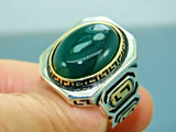 Turkish Handmade Jewelry 925 Sterling Silver Agate Stone Mens Rings