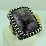 Turkish Handmade Jewelry 925 Sterling Silver Amethyst Stone Mens Rings