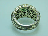 Turkish Handmade Jewelry 925 Sterling Silver Emerald Stone Mens Rings