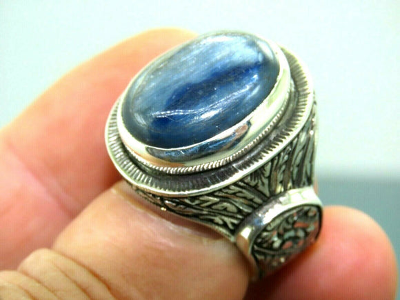 Turkish Handmade Jewelry 925 Sterling Silver Labradorite Stone Men's Rings