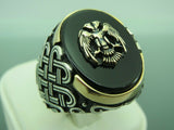 Turkish Handmade Jewelry 925 Sterling Silver Onyx Stone Mens Rings