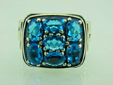 Turkish Handmade Jewelry 925 Sterling Silver Aquamarine Stone Mens Rings