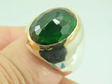 Turkish Handmade Jewelry 925 Sterling Silver Emerald Stone Mens Rings