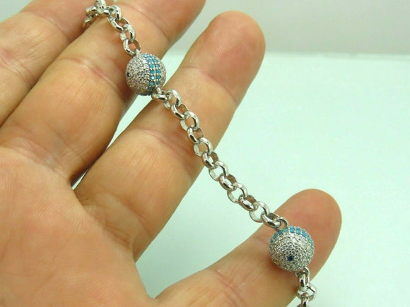 Turkish Handmade Jewelry 925 Sterling Silver Turquoise Stone Womens Bracelet