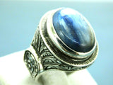 Turkish Handmade Jewelry 925 Sterling Silver Labradorite Stone Men's Rings
