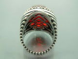 Turkish Handmade Jewelry 925 Sterling Silver Garnet Stone Mens Rings