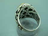 Turkish Handmade Jewelry 925 Sterling Silver Tiger's Eye Stone Mens Rings