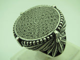 Turkish Handmade Jewelry 925 Sterling Silver Islamic Design Mens Rings