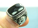 Turkish Handmade Jewelry 925 Sterling Silver Onyx Stone Mens Rings