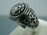 Turkish Handmade Jewelry 925 Sterling Silver Lion Design Men's Rings