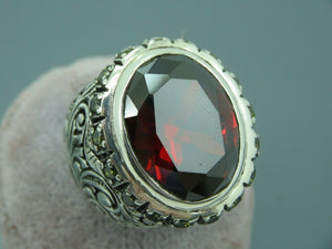 Turkish Handmade Jewelry 925 Sterling Silver Ruby Stone Mens Rings