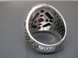 Turkish Handmade Jewelry 925 Sterling Silver Ruby Stone Mes Rings