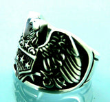 Turkish Handmade Jewelry 925 Sterling Silver Eagle Design Mens Rings