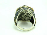 Turkish Handmade Jewelry 925 Sterling Silver Sapphire Stone Imperial Design Mens Rings