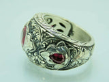 Turkish Handmade Jewelry 925 Sterling Silver Ruby Stone Mens Rings